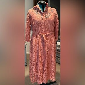 Torrid size 2 Maxi Salmon Lace Dress